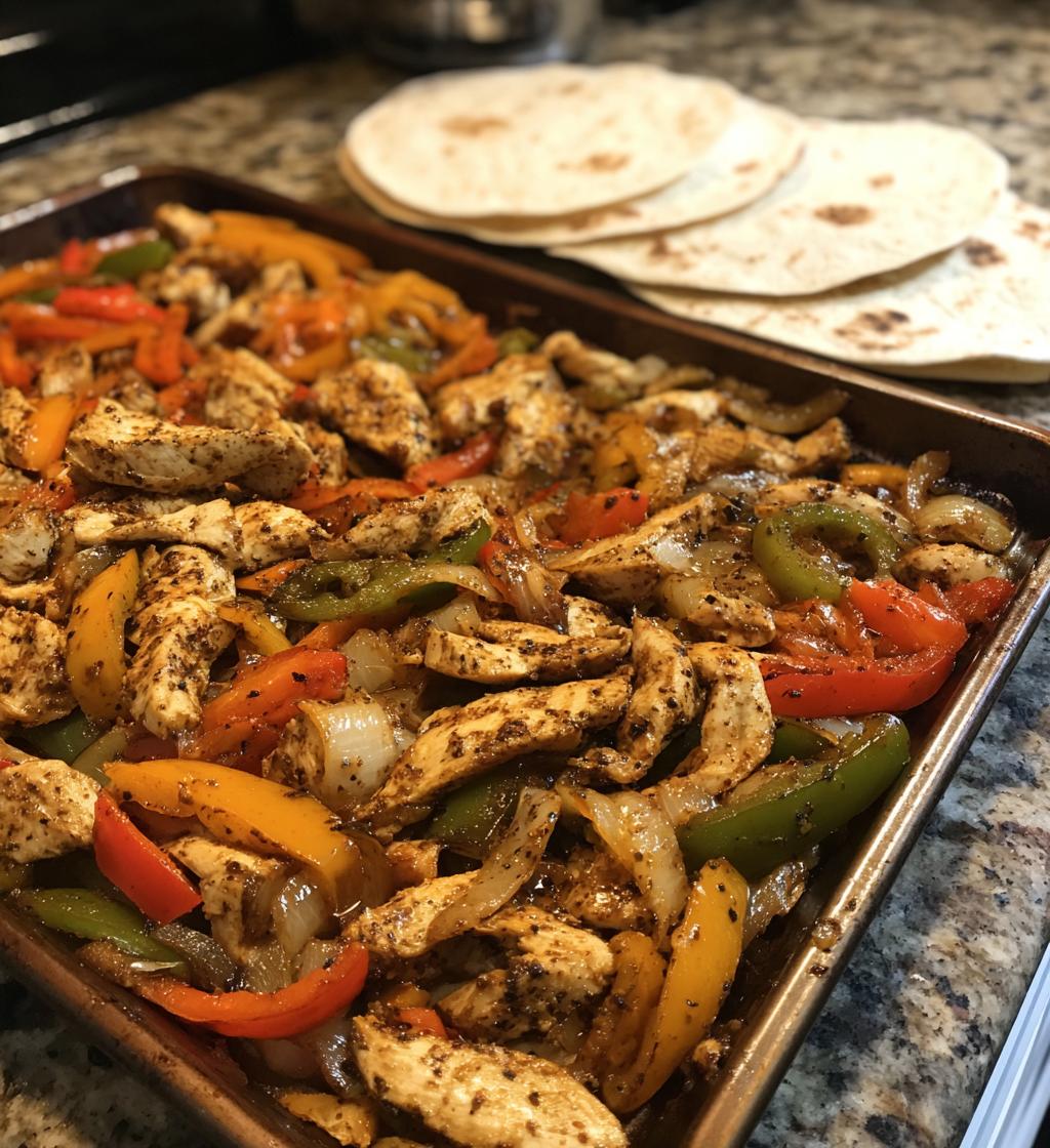 sheet pan chicken fajitas