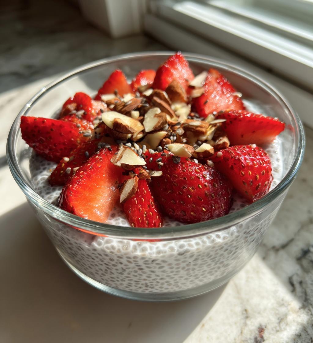 Perfektes Chia Pudding mit Erdbeeren in 5 Minuten