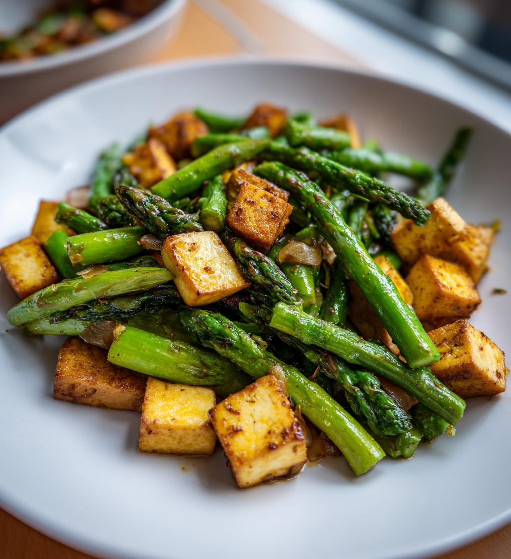 grüner spargel rezept tofu