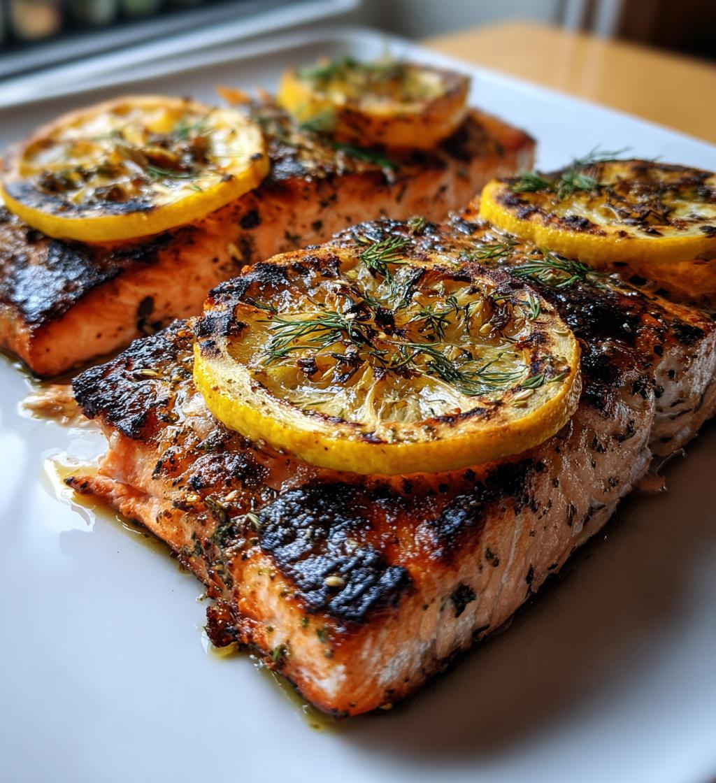 Gegrillter Lachs mit Zitrone