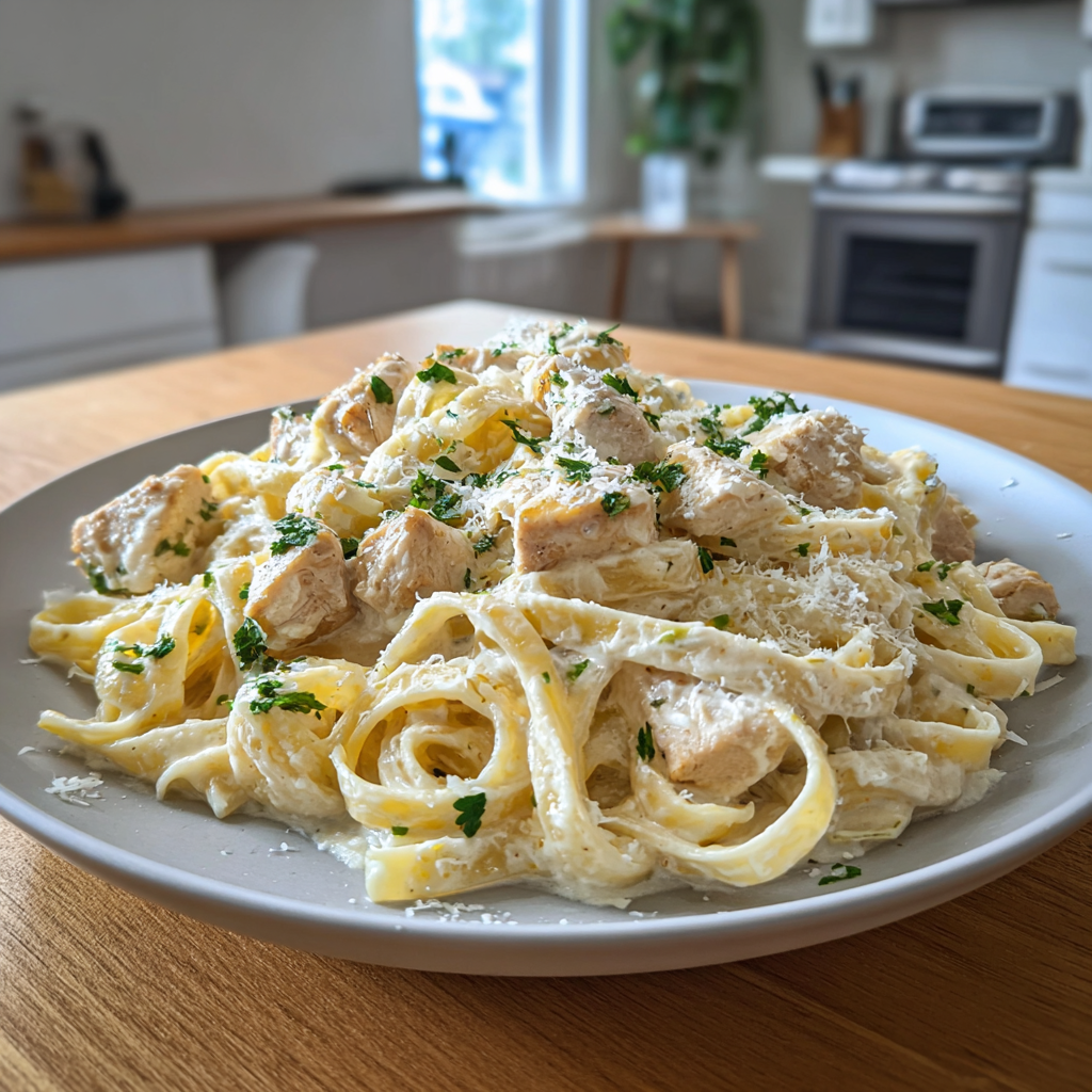 Cremige Hähnchen Alfredo Pasta: 30 Minuten Glücklich