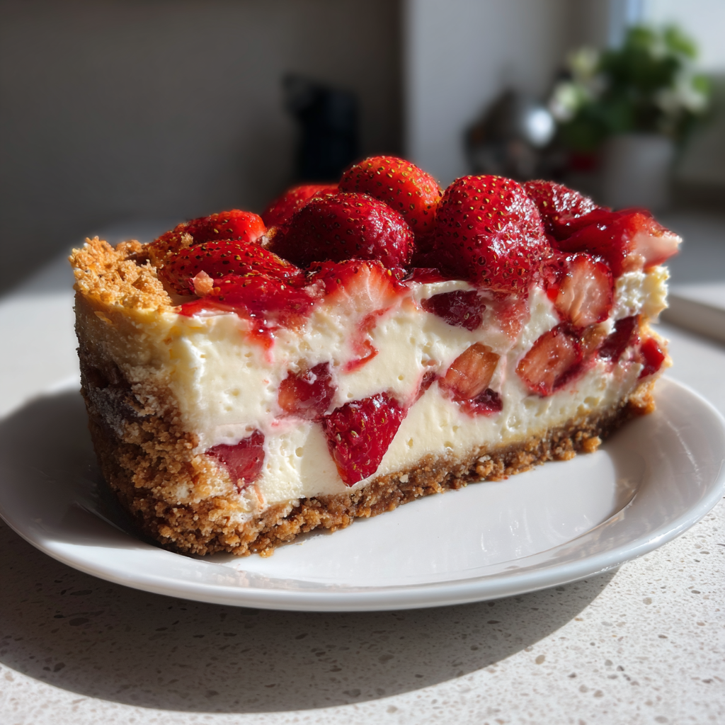 Cremiger Erdbeer Käsekuchen: 12 Glückliche Stücke