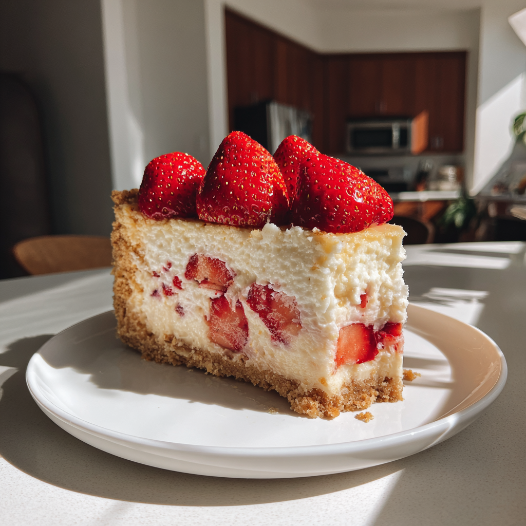 Cremiger Käsekuchen: 20 Min himmlisch Erdbeer Glück