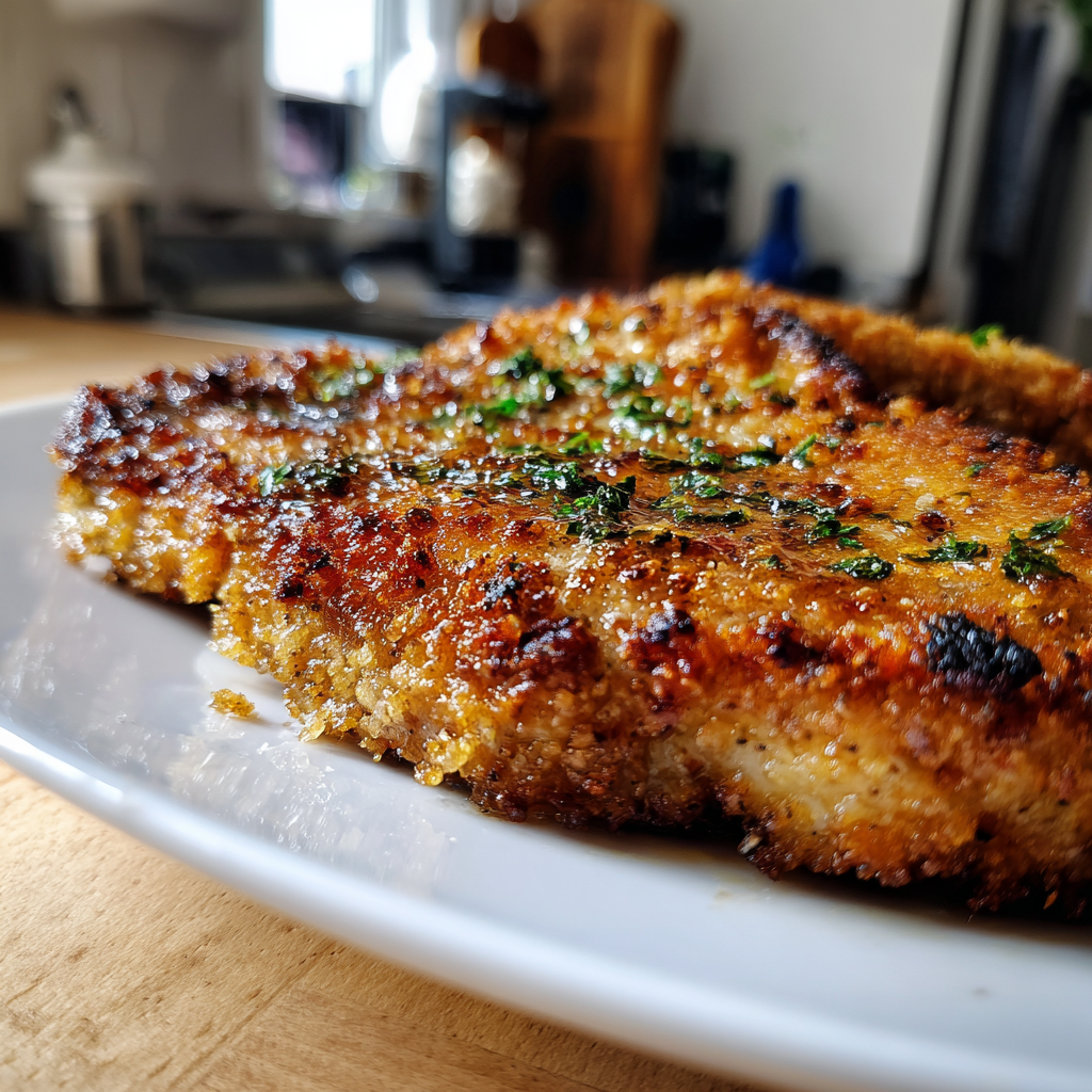 Heißluftfritteuse: 2 Knuspriges paniertes Steak Rezept