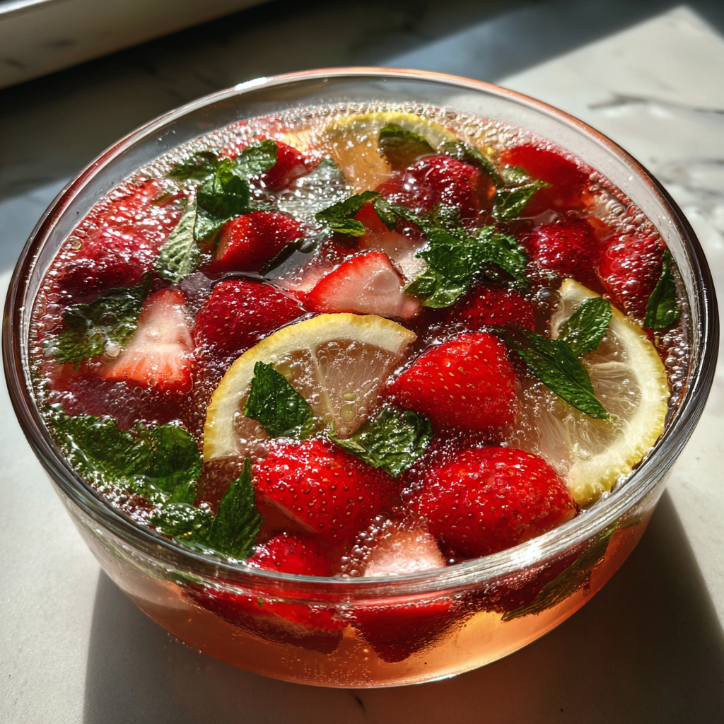 Alkoholfreie Erdbeerbowle: 8 Portionen Glückseligkeit