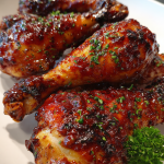 Airfryer BBQ Hähnchenschenkel: Herrlich Knusprig und Zart: Einfach himmlisch mit Honig-Senf-Glasur