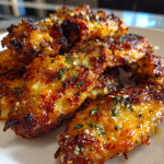 Airfryer Chicken Wings mit Knoblauch und Parmesan: Der Ultimative Crunch: Knusprig und würzig aus der Heißluftfritteuse