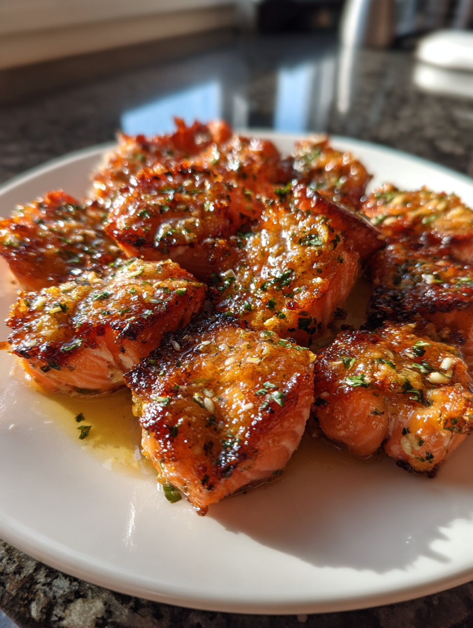 Airfryer Knoblauchbutter-Lachs-Bites: Einfache, Aromatische Vorspeise: Perfekte Häppchen für jede Feier