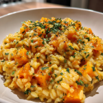 Butternut-Kürbis-Risotto Rezept: Cremiges und Leckeres Comfort Food: Ein einfaches Gericht mit Parmesan und frischem Salbei