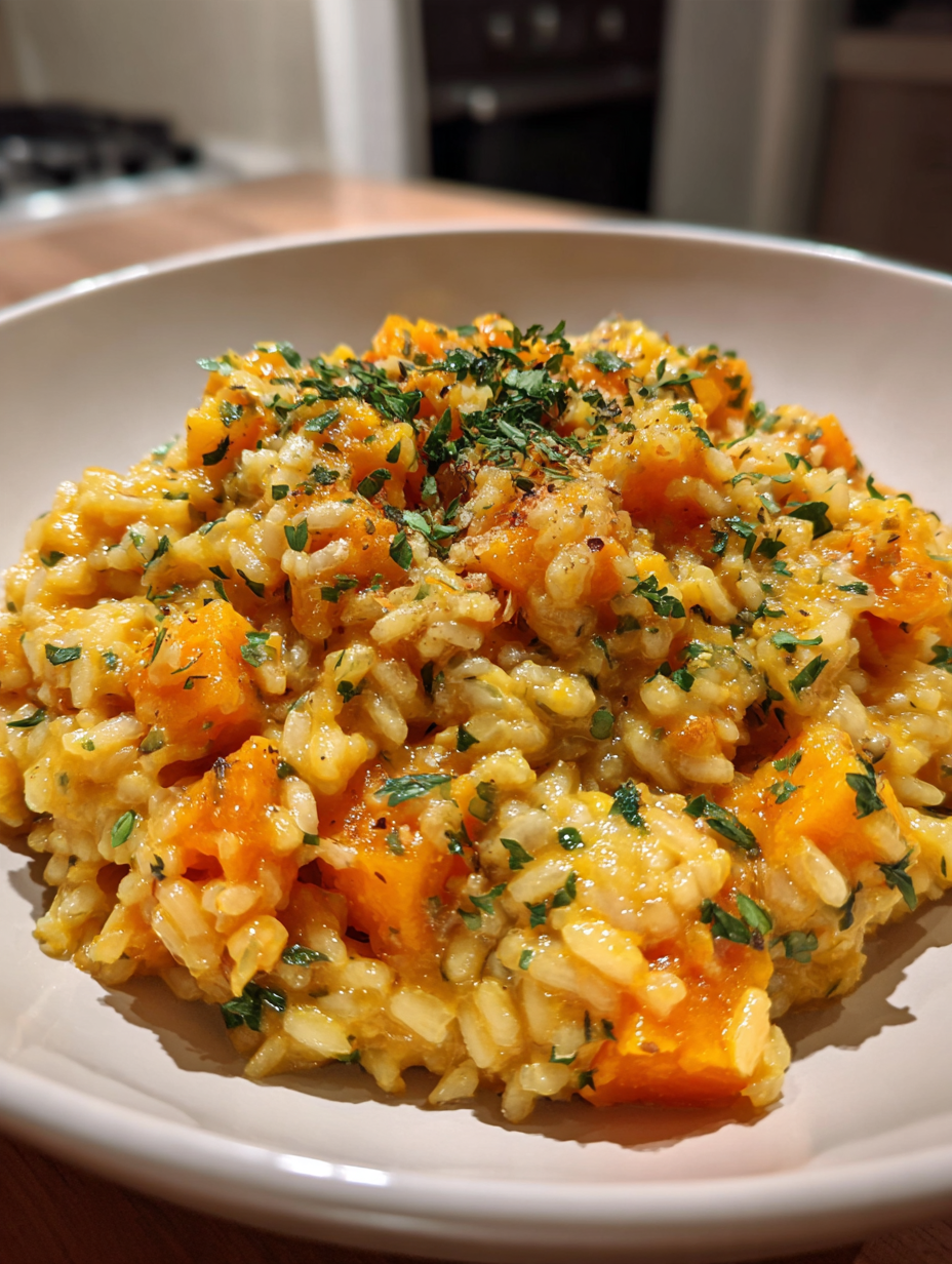 Butternut-Kürbis-Risotto Rezept: Cremiges und Leckeres Comfort Food: Ein einfaches Gericht mit Parmesan und frischem Salbei