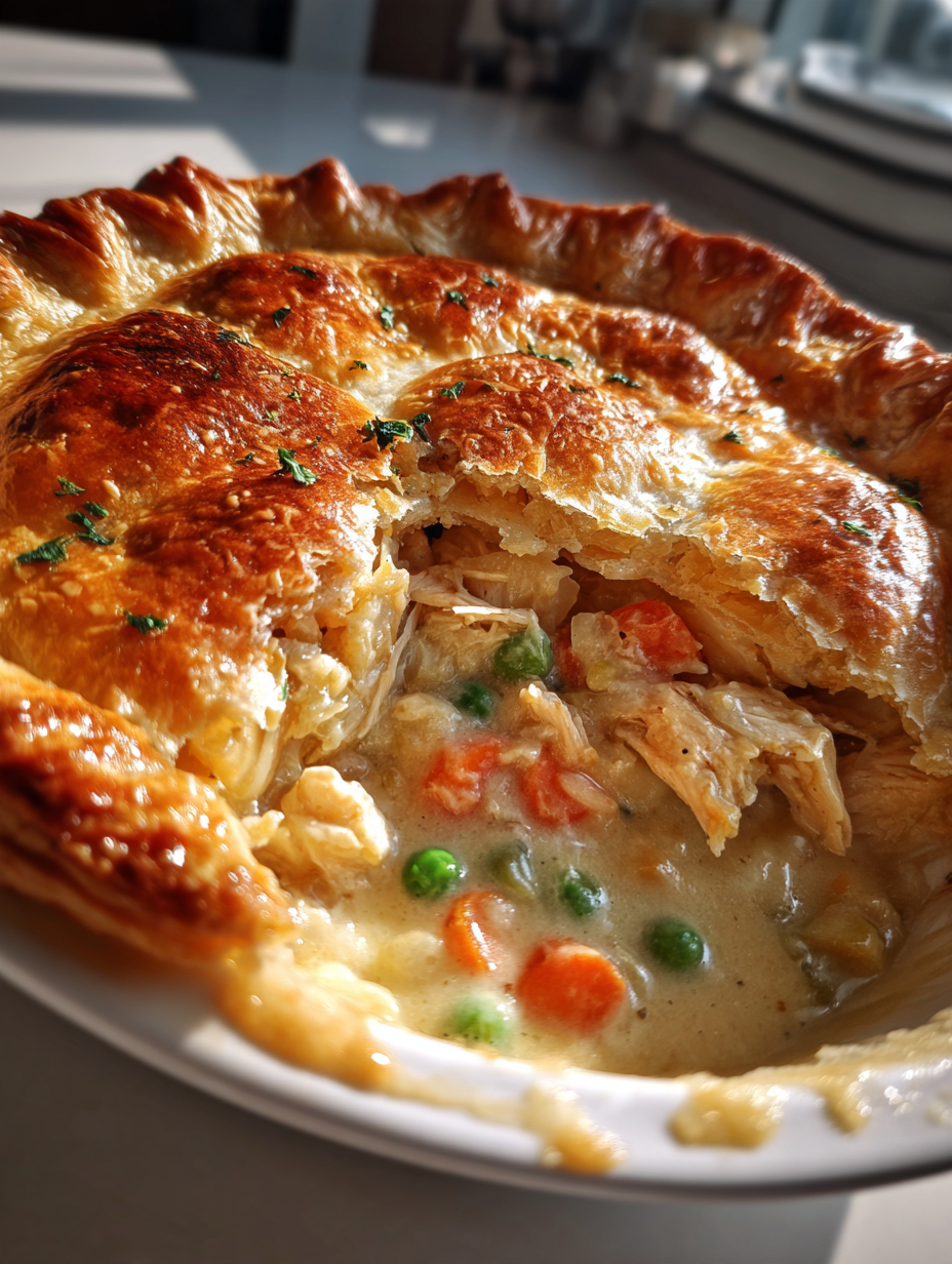 Hähnchen-Pot-Pie mit Blätterteig: Leckerer Comfort-Food-Genuss: Einfach und köstlich für jeden Anlass