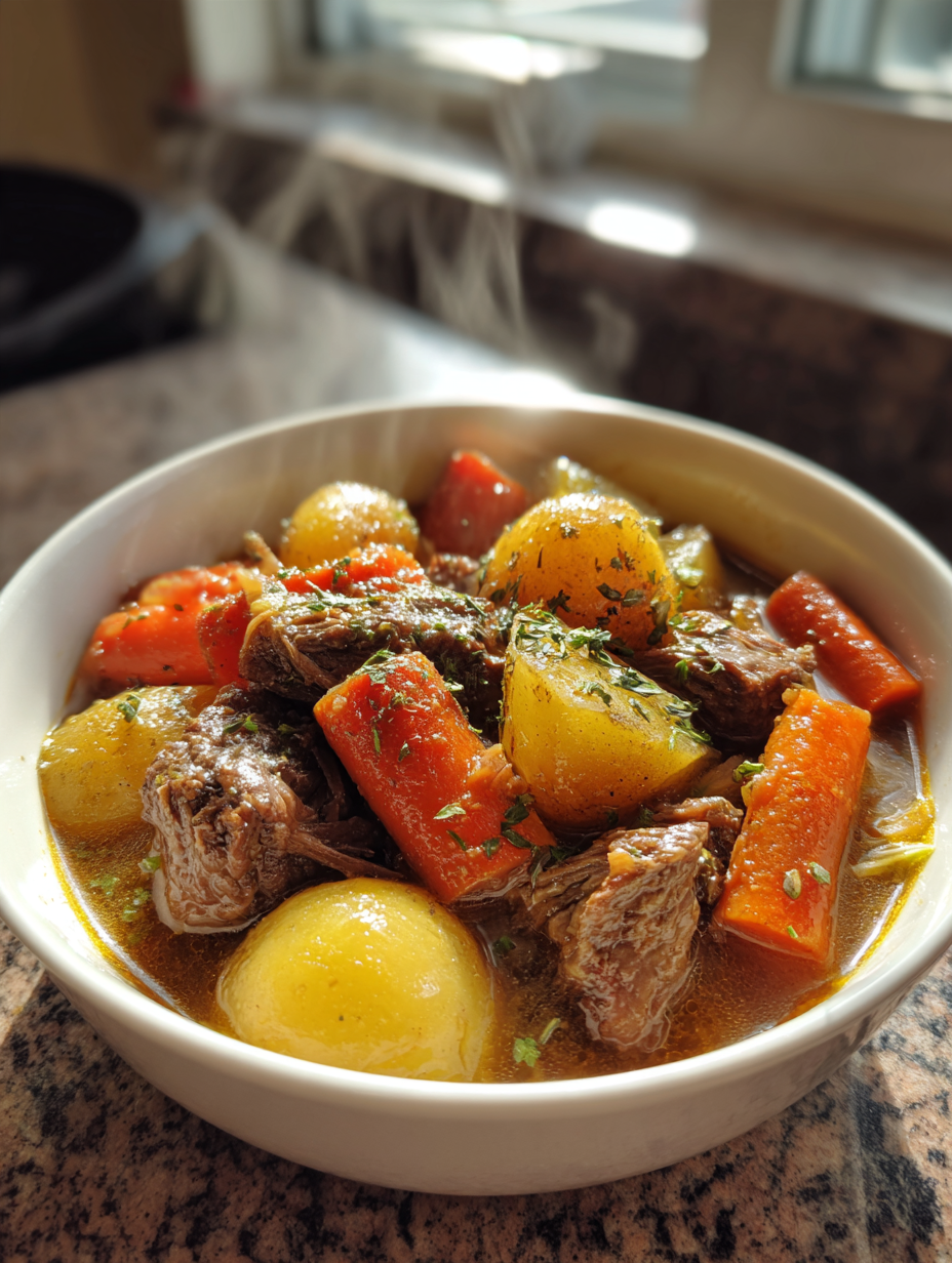 Slow-Cooker Rindfleischeintopf mit Wurzelgemüse: Leckeres Comfort Food: Zartes Rindfleisch mit aromatischen Wurzeln